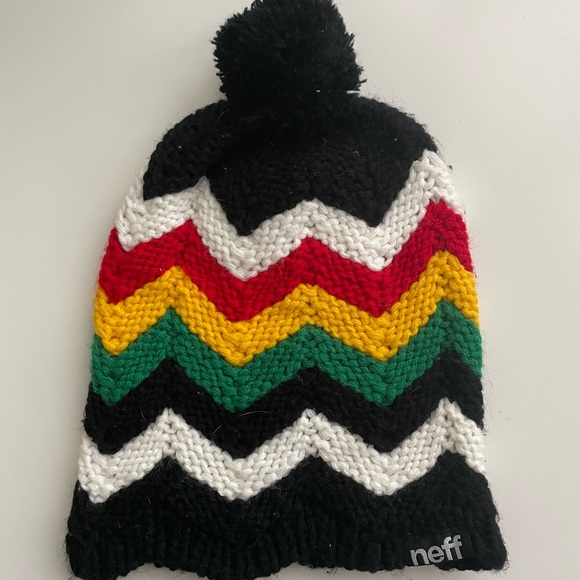 Neff | Rasta Ric Rac Knit Pom Pom Beanie - Picture 3 of 8